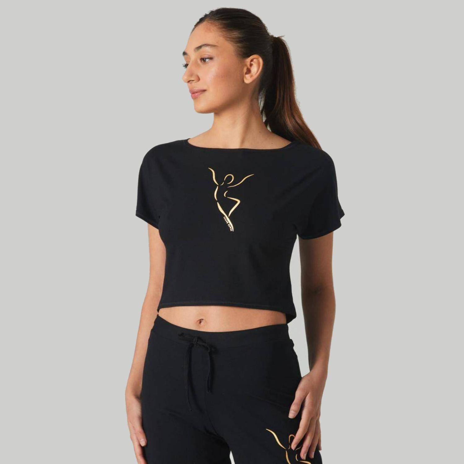 Tanztop mit Logo Silhouette von Temps Danse