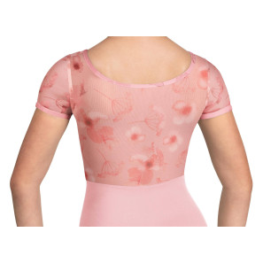 Kurzarmtrikot mit gemustertem Mesh Bloch | Ballett Shop Zürich