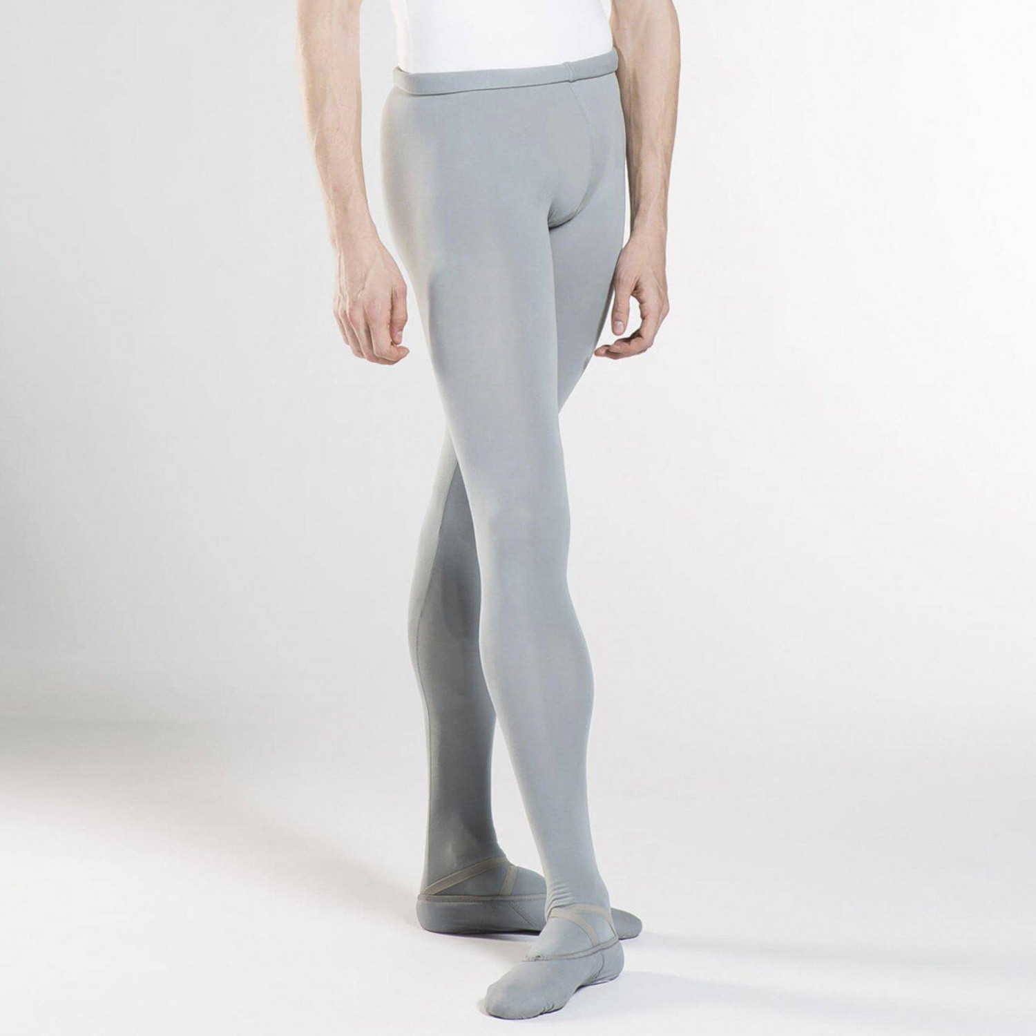 SOLO Blickdichte Baumwoll Herren Tanz Strumpfhose / Leggings mit Füssen