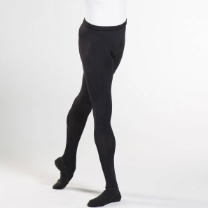SOLO Blickdichte Baumwoll Herren Tanz Strumpfhose / Leggings mit Füssen