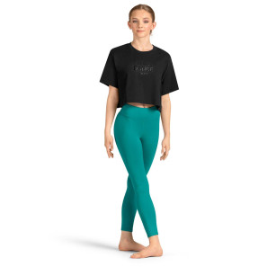 Crop Tshirt Baumwolle mit Aufschrift M30009L Mirella Celeste